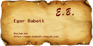 Eger Babett névjegykártya